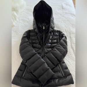 Mackage Black Leather Puffer Jacket in Small in EUC